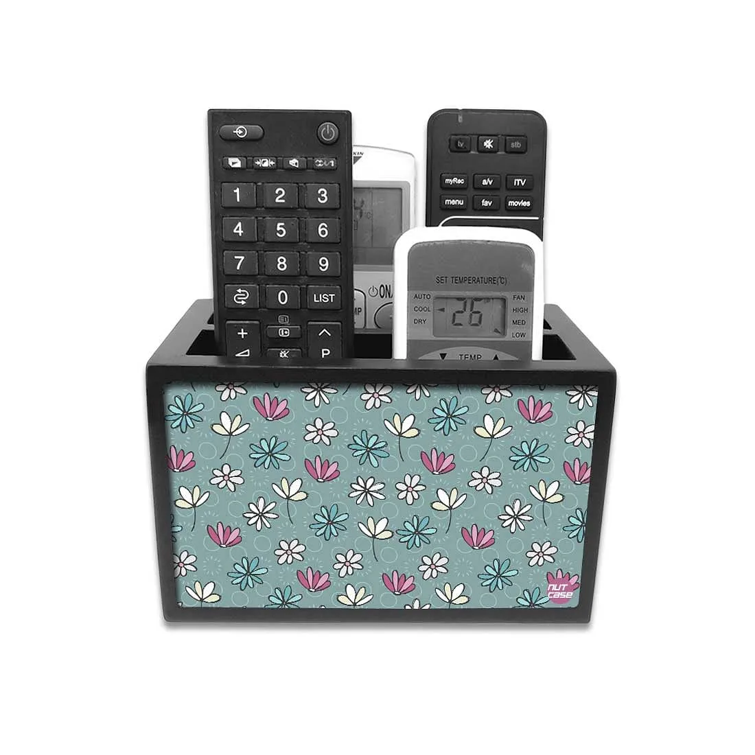 Organizer For TV AC Remotes - VINTAGE FLOWER PATTERN