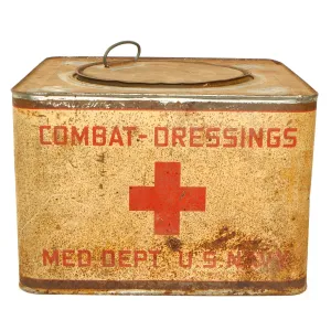 Original U.S. WWII US Navy Shipboard Medical Department Combat Dressing Box