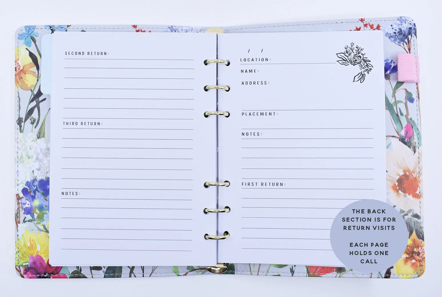 Pioneer Planner / Return Visit Compact Binder : Loose Leaf Pages : 50% off