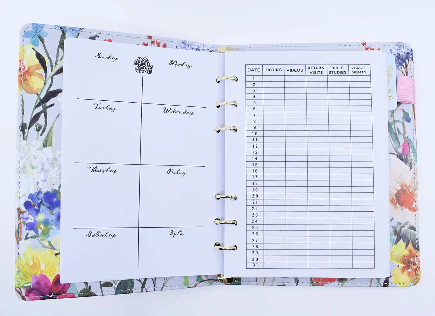 Pioneer Planner / Return Visit Compact Binder : Loose Leaf Pages : 50% off