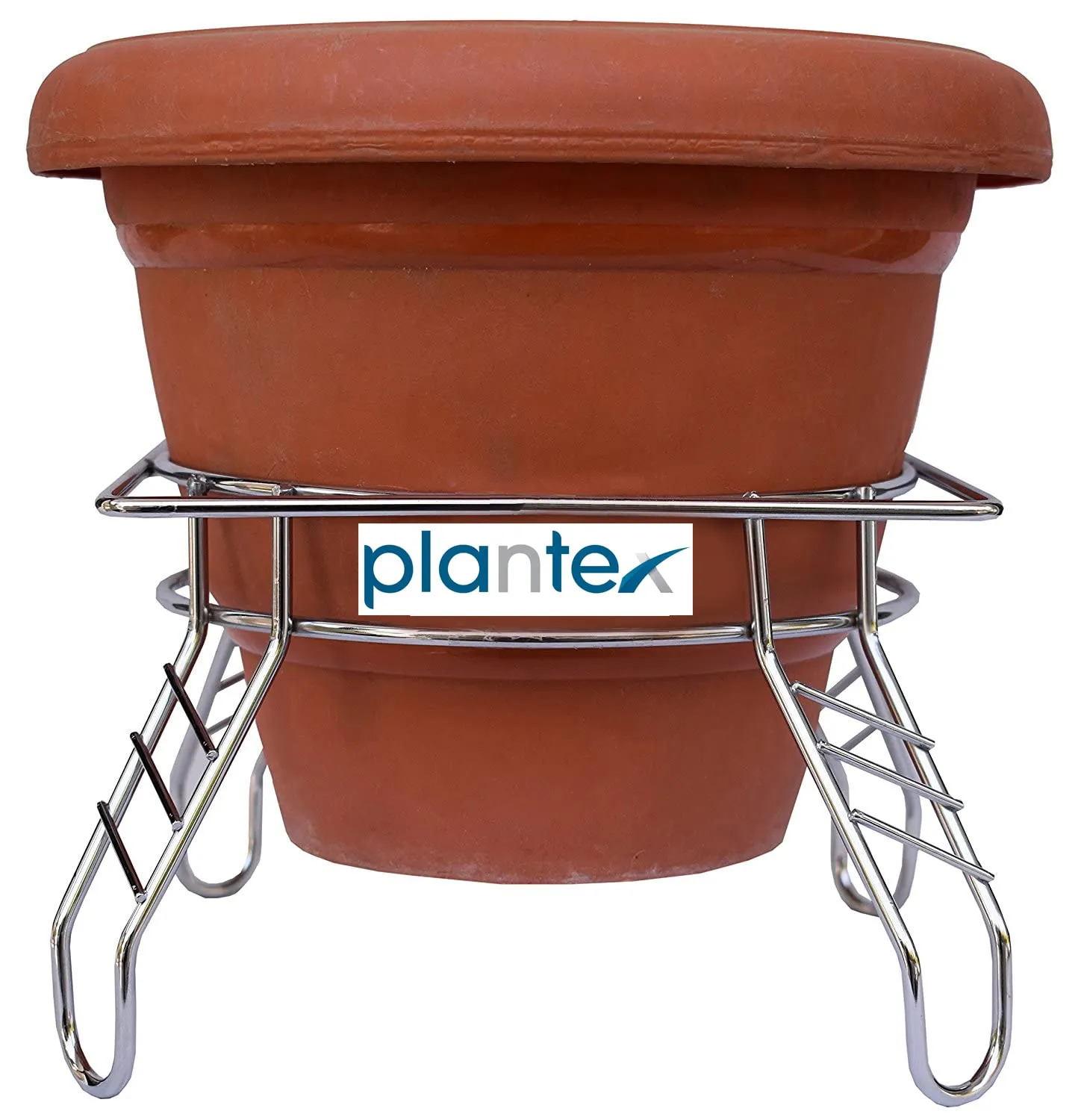 Plantex Heavy Stainless Steel Plant Pot Stand - Planter Stand - Matka Stand Chrome Plated