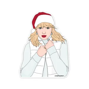 Pop Star Santa Hat Sticker