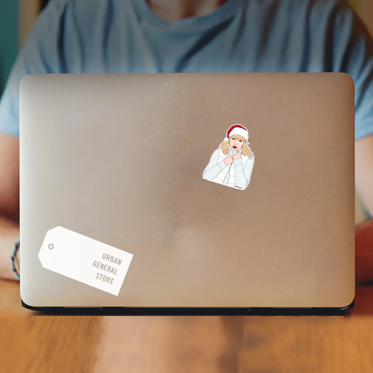 Pop Star Santa Hat Sticker