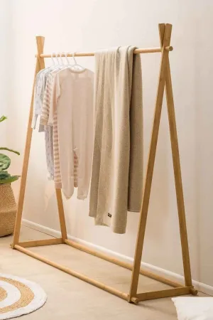 Portable Stylish Garment Wooden Cloth Rack 1Pc By Miza