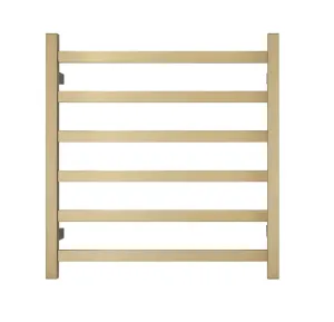 Premium Brushed Gold Towel Rack - 6 Bars, Square Design, AU Standard, 650x620mm Wide