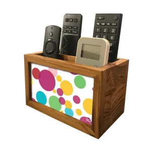 Remote Control Stand Holder Organizer For TV / AC Remotes -  Colorful Polka Dots