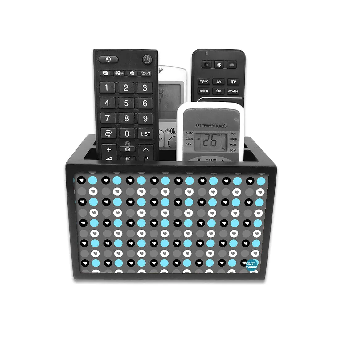 Remote Control Stand Holder Organizer For TV / AC Remotes -  Polka Dots