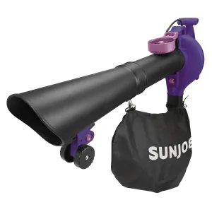 Sun Joe SBJ606E-GA-PRP-RM 4-in-1 Electric Blower | 250 MPH | 14 Amp | Vacuum | Mulcher | Gutter Cleaner | Purple (Certified Refurbished)