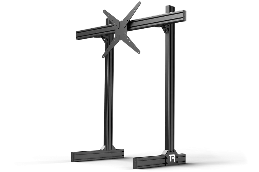 Trak Racer TR8020 Black Aluminium Floor Standing Single Monitor Stand with VESA Mount. 800mm Centre Profile