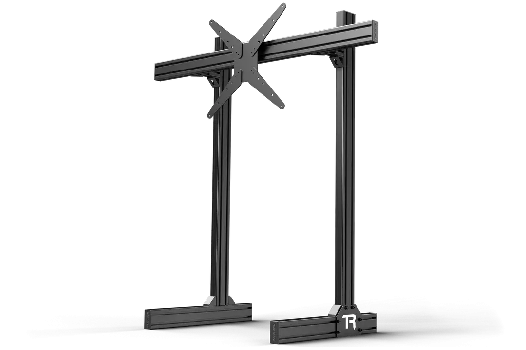 Trak Racer TR8020 Black Aluminium Floor Standing Single Monitor Stand with VESA Mount. 800mm Centre Profile