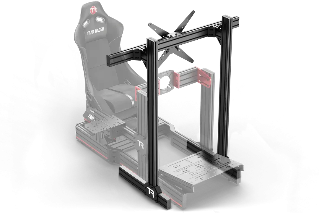 Trak Racer TR8020 Black Aluminium Floor Standing Single Monitor Stand with VESA Mount. 800mm Centre Profile