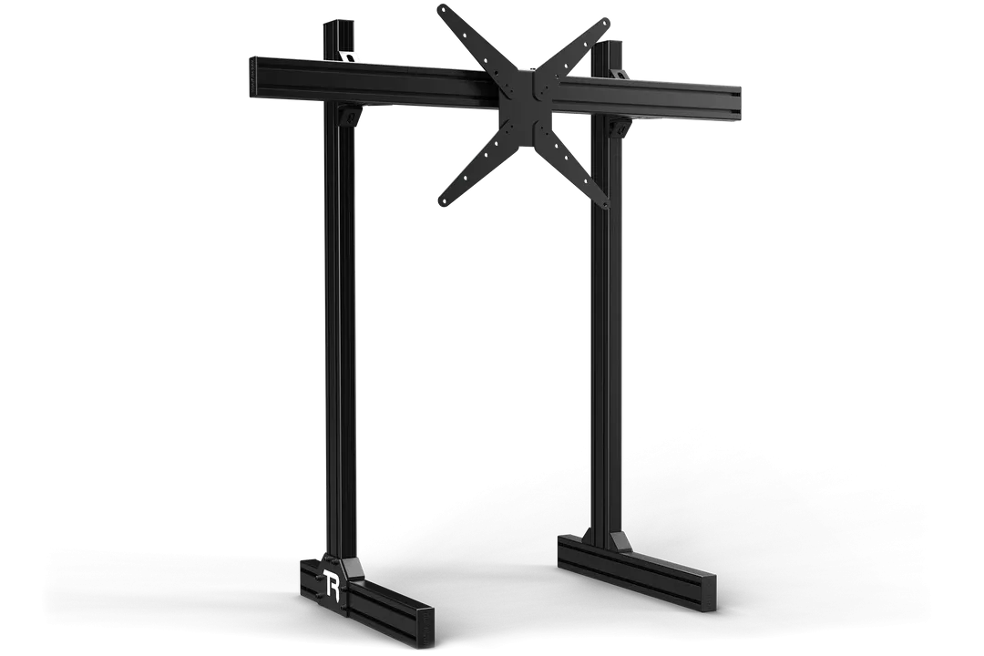 Trak Racer TR8020 Black Aluminium Floor Standing Single Monitor Stand with VESA Mount. 800mm Centre Profile