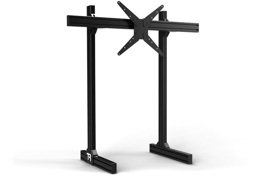 Trak Racer TR8020 Black Aluminium Floor Standing Single Monitor Stand with VESA Mount. 800mm Centre Profile