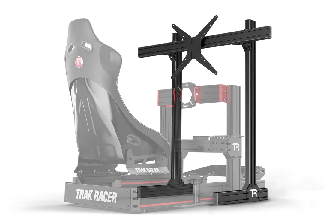 Trak Racer TR8020 Black Aluminium Floor Standing Single Monitor Stand with VESA Mount. 800mm Centre Profile