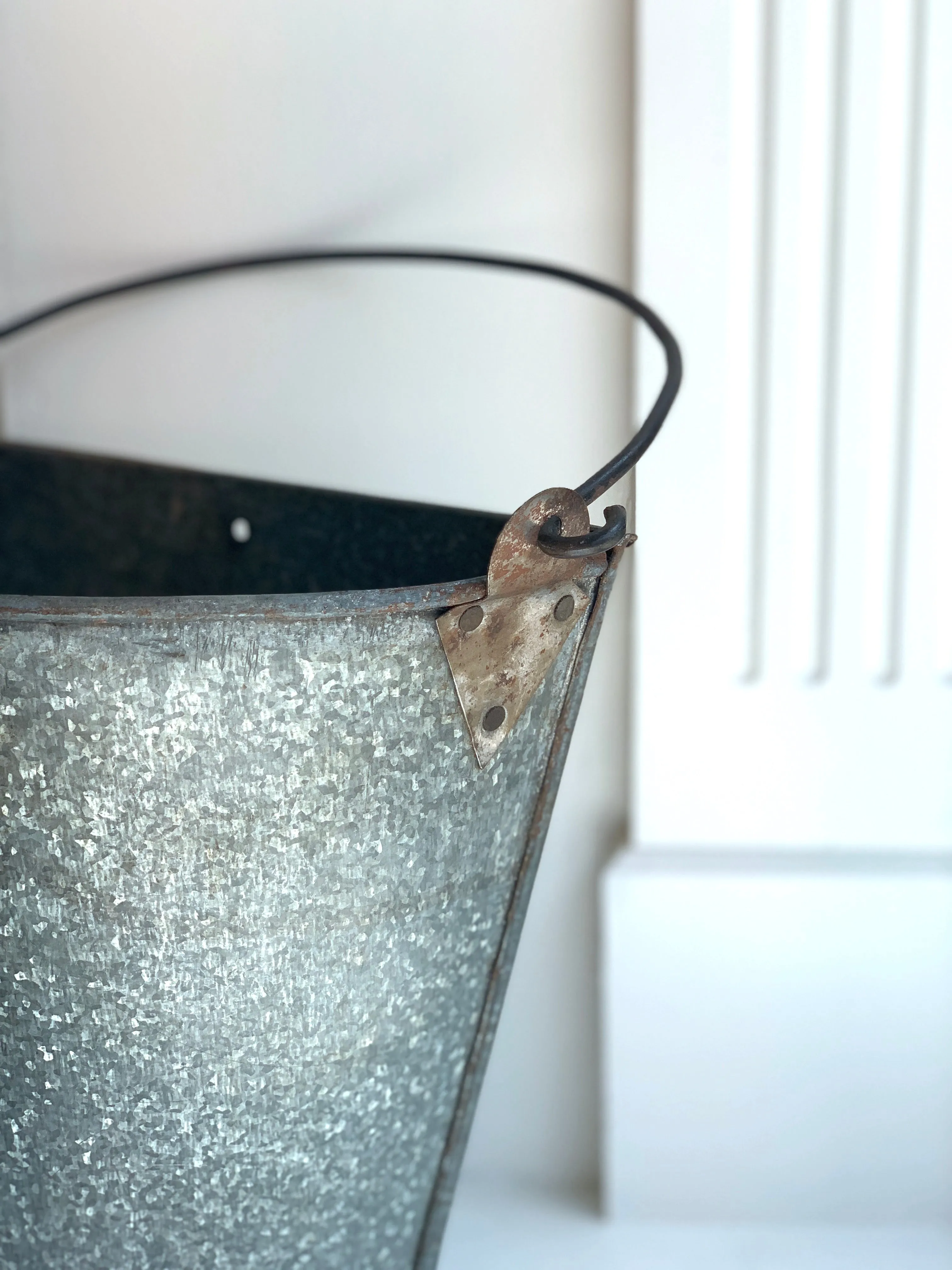 Vintage Galvanized Half Bucket