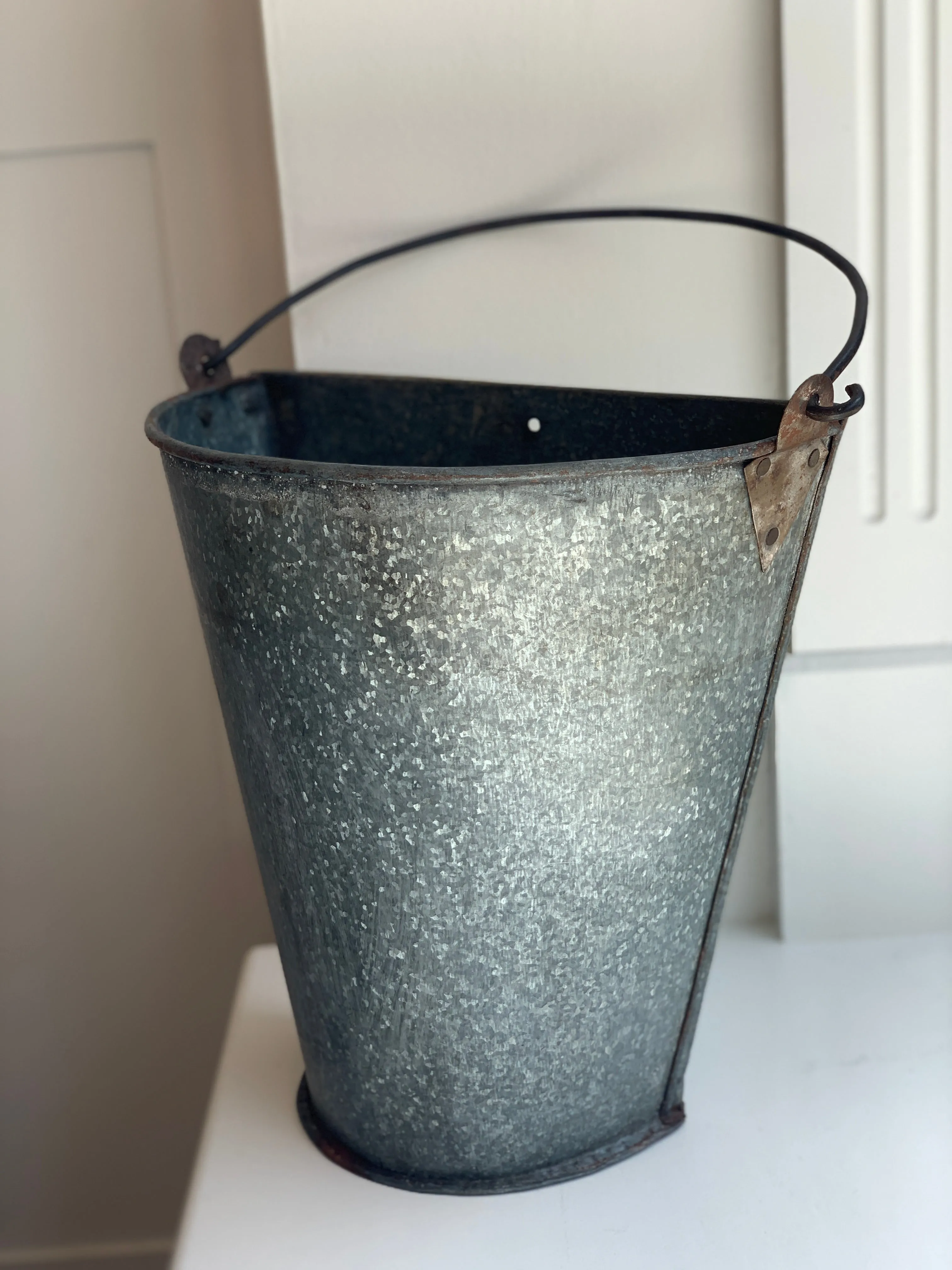 Vintage Galvanized Half Bucket