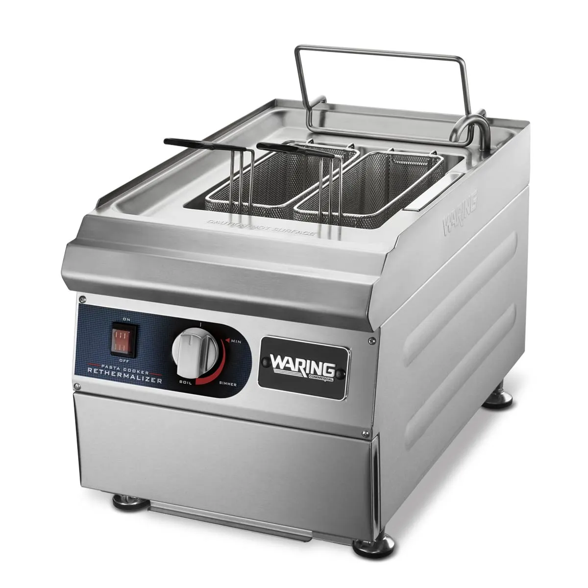 Waring WPC100 Pasta Cooker/Rethermalizer with 2 Rectangular and 4 Round Baskets