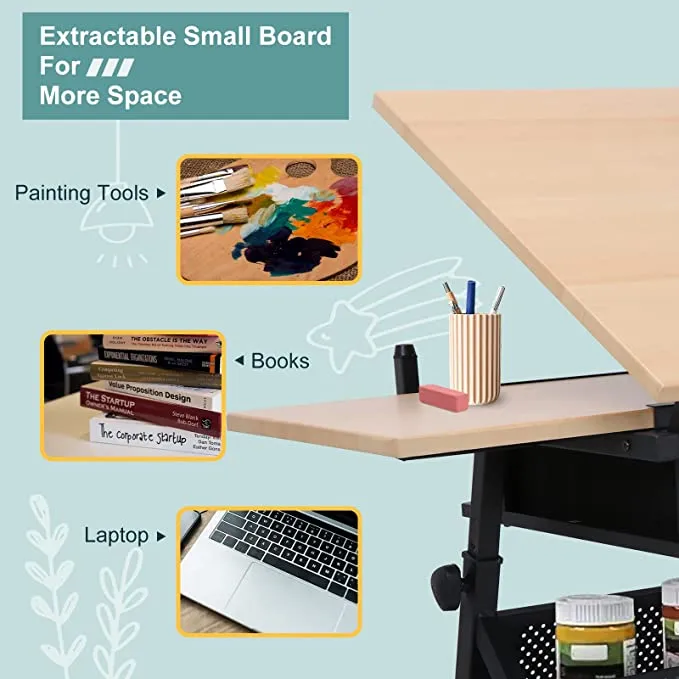 ZENY™ Adjustable Drawing Desk, Drafting Table - Painting, Studying, Office