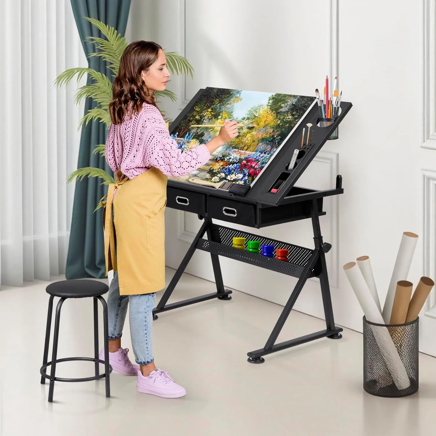 ZENY™ Adjustable Drawing Desk, Drafting Table - Painting, Studying, Office