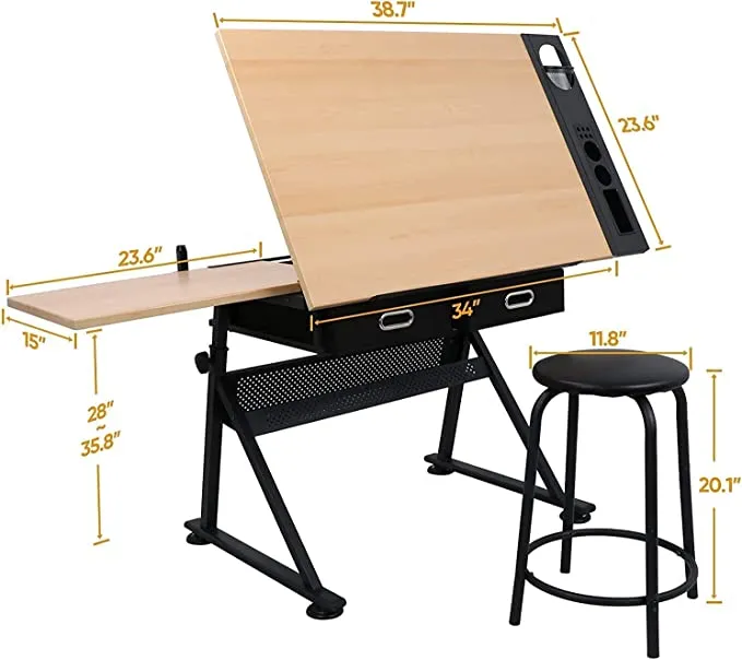 ZENY™ Adjustable Drawing Desk, Drafting Table - Painting, Studying, Office